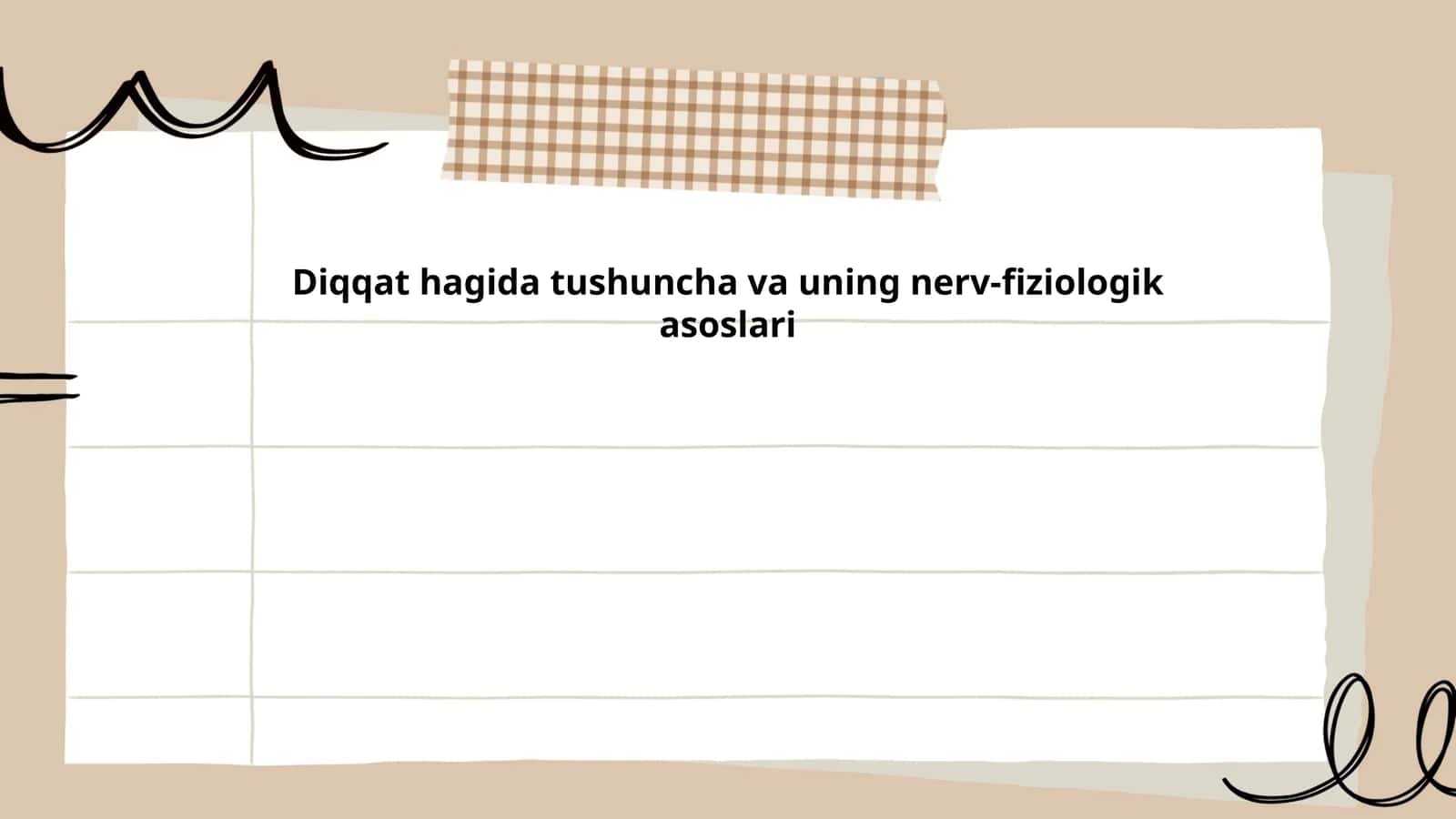 Diqqat hagida tushuncha va uning nerv-fiziologik asoslari