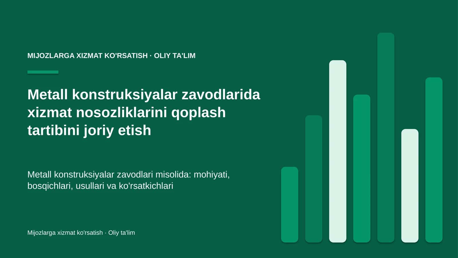 metall konstruksiyalar zavodlarida xizmat nosozliklarini qoplash tartibini joriy etish 3803