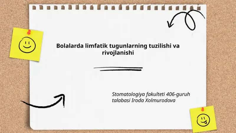 Bolalarda limfatik tugunlarning tuzilishi va rivojlanishi