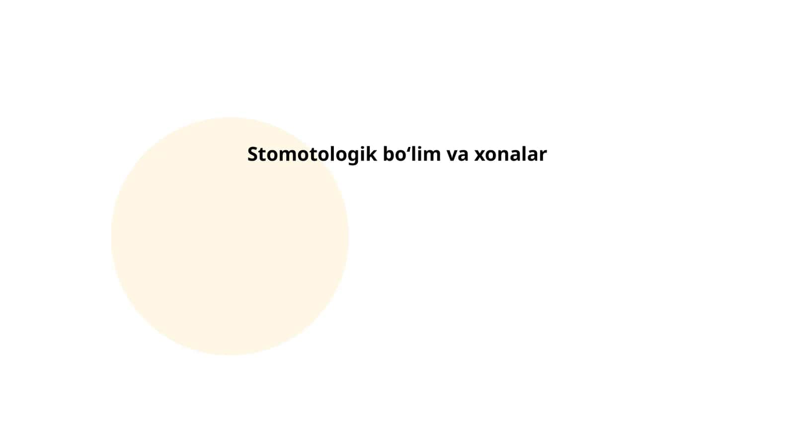 Stomotologik boʻlim va xonalar