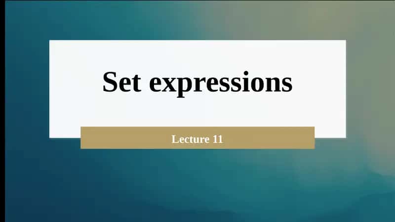 Set expressions