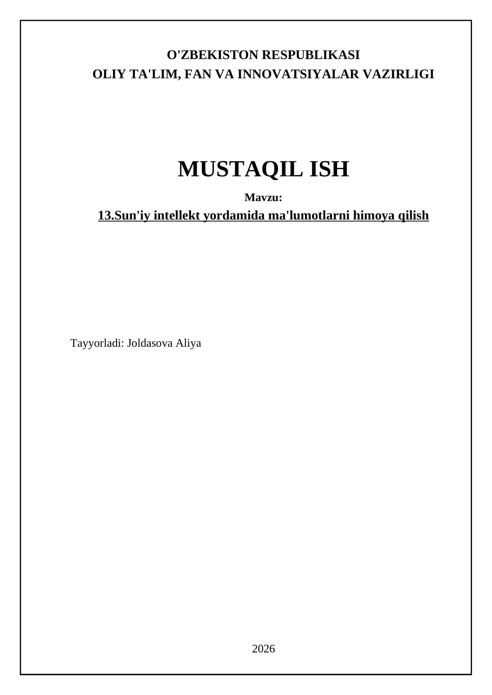 Sun'iy intellekt yordamida ma'lumotlarni himoya qilish