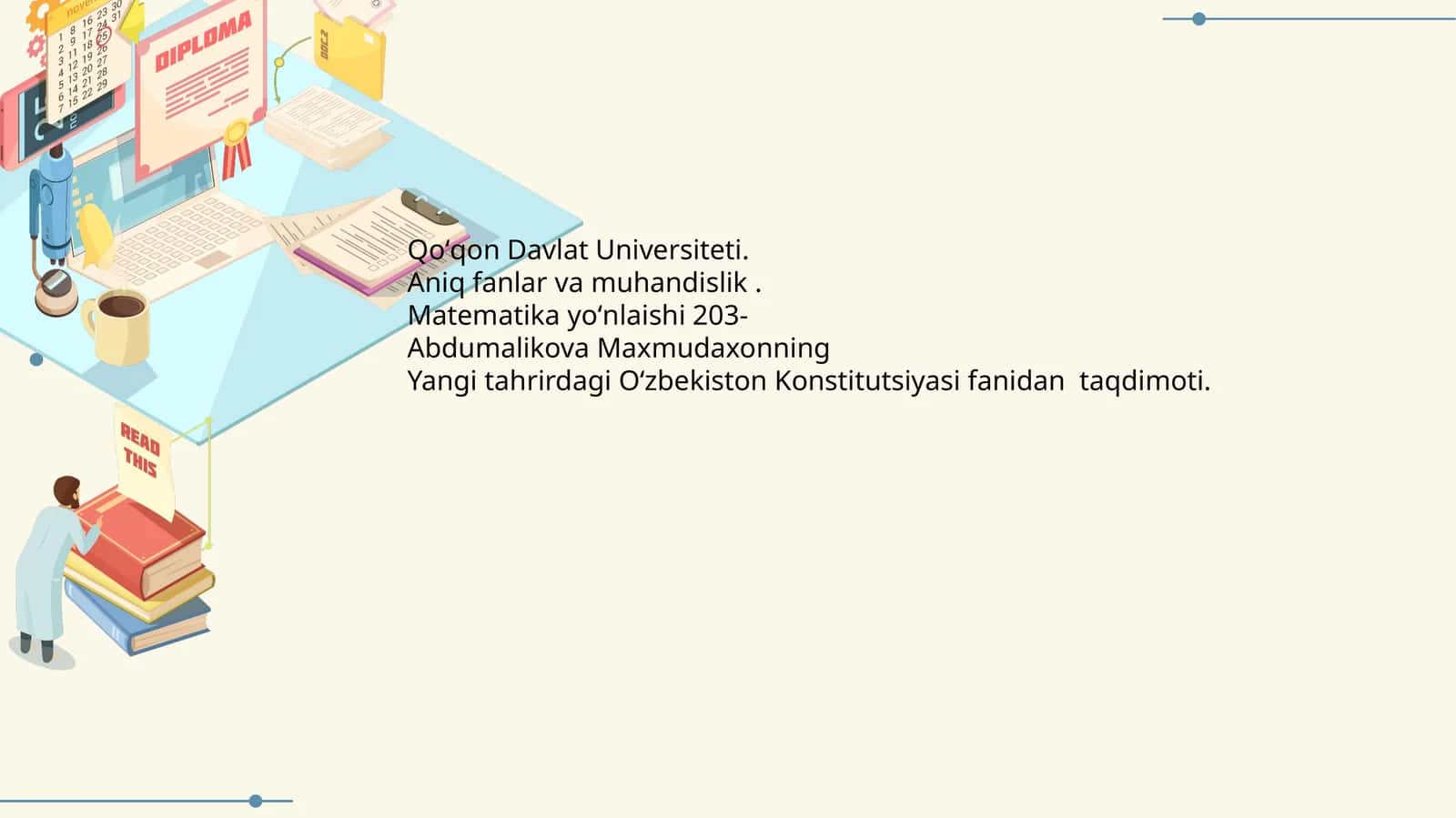 Yangi tahrirdagi Oʻzbekiston Konstitutsiyasi fanidan taqdimoti
