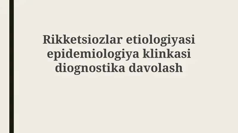 Rikketsiozlar: Etiologiya, Epidemiologiya va Klinik Ko'rinishlari