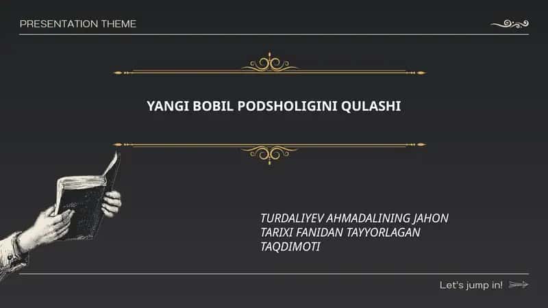 YANGI BOBIL PODSHOLIGINI QULASHI