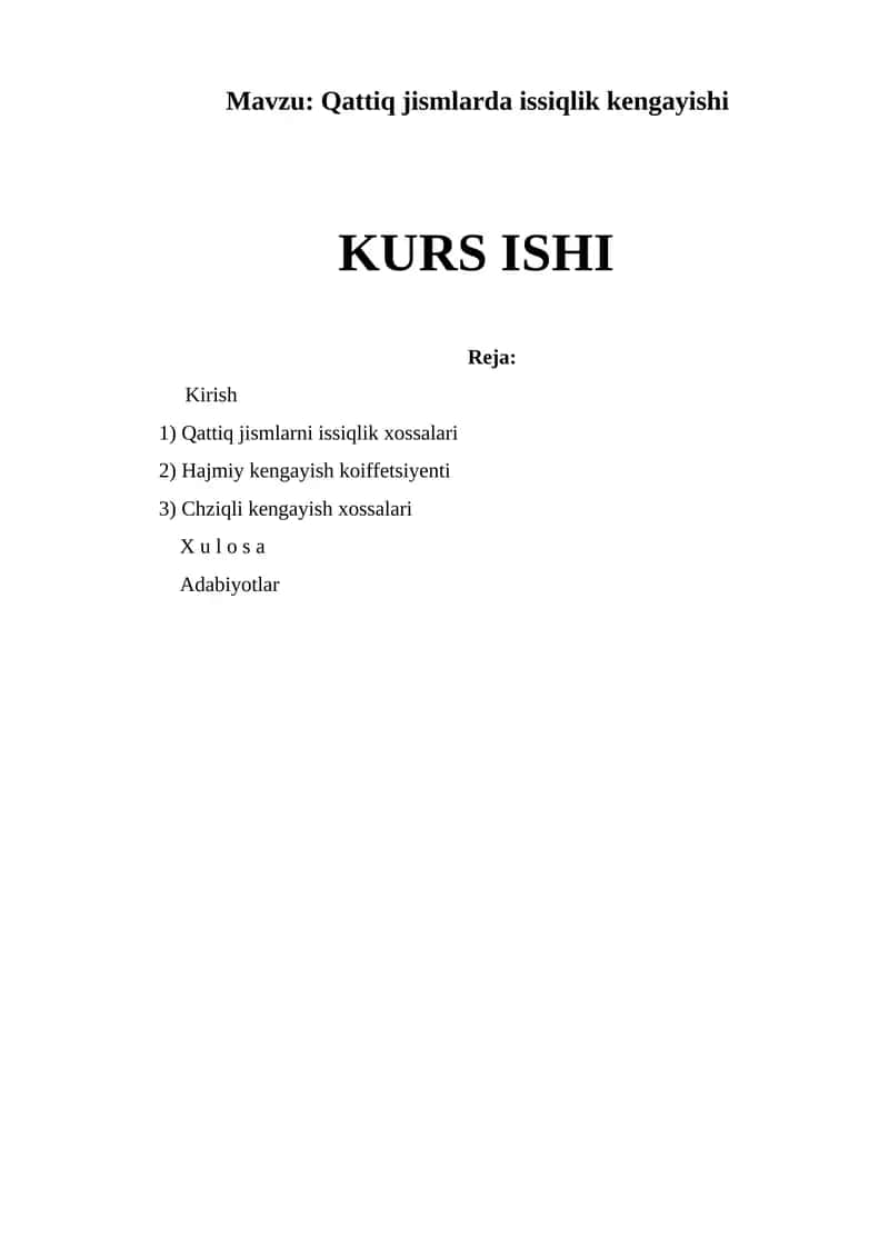 Qattiq jismlarda issiqlik kengayishi