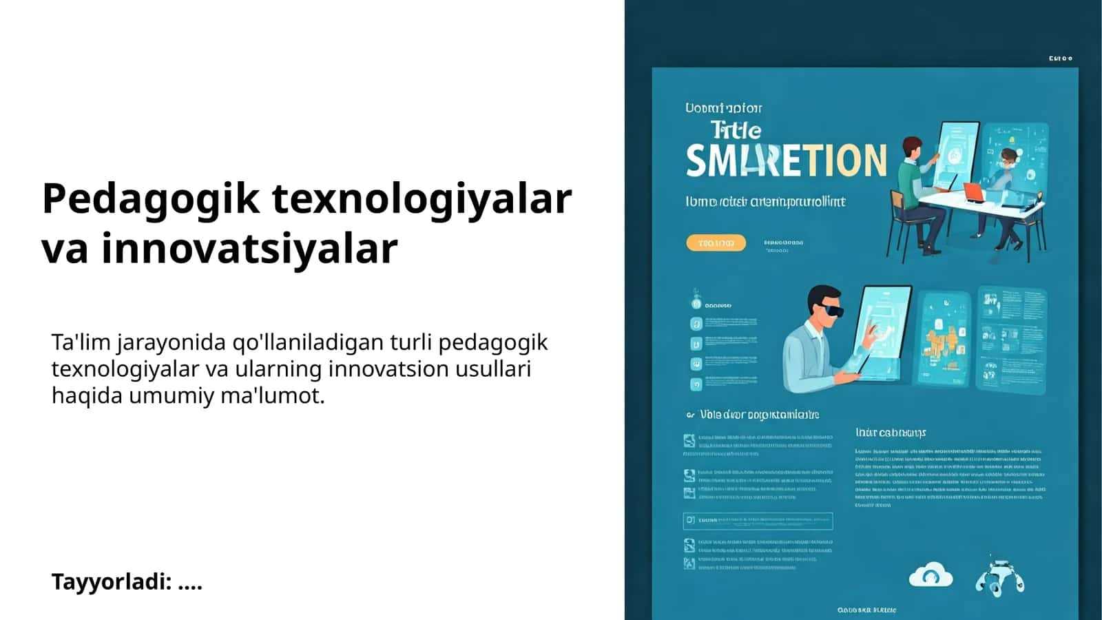 Pedagogik texnologiyalar va innovatsiyalar