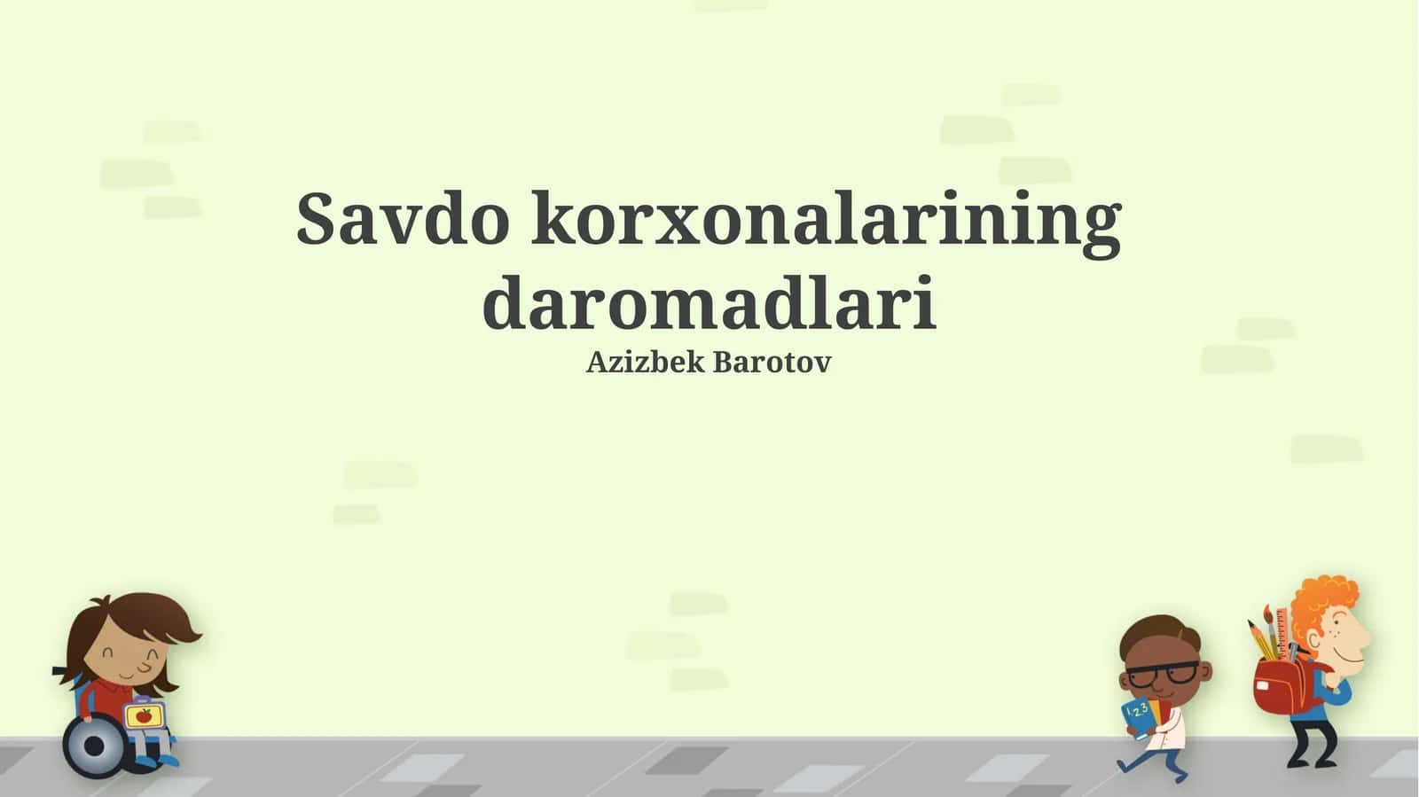 Savdo korxonalarining daromadlari