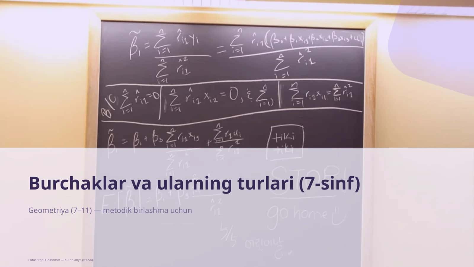 Burchaklar va ularning turlari (7-sinf)