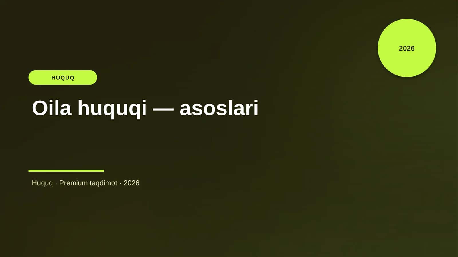 Oila huquqi — asoslari