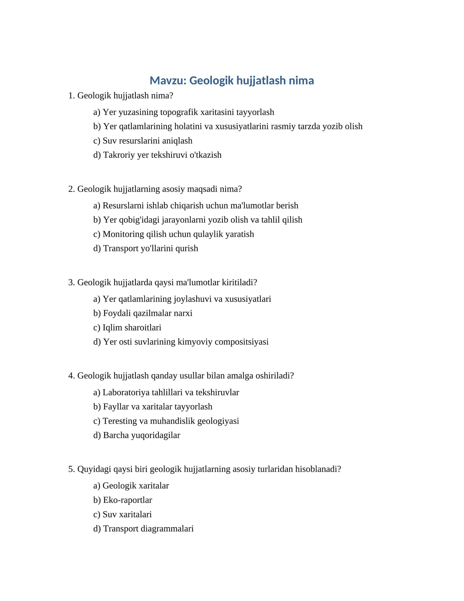 Geologik hujjatlash