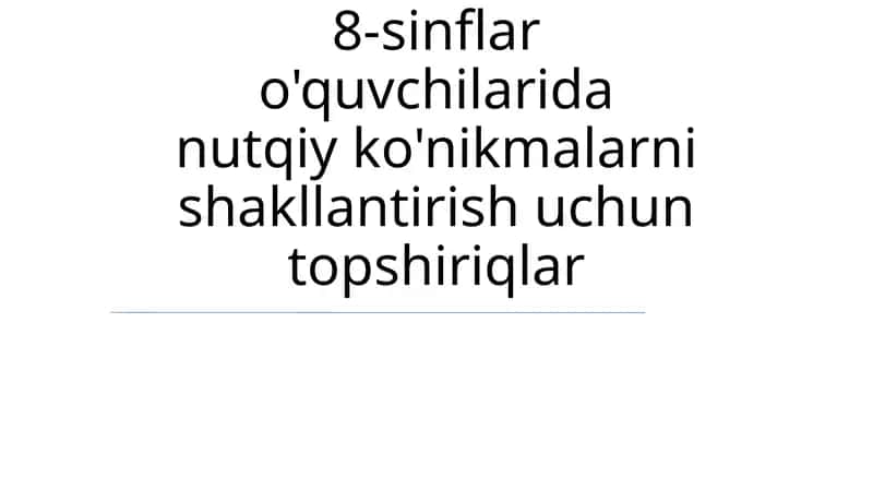 Nutqiy ko'nikmalar