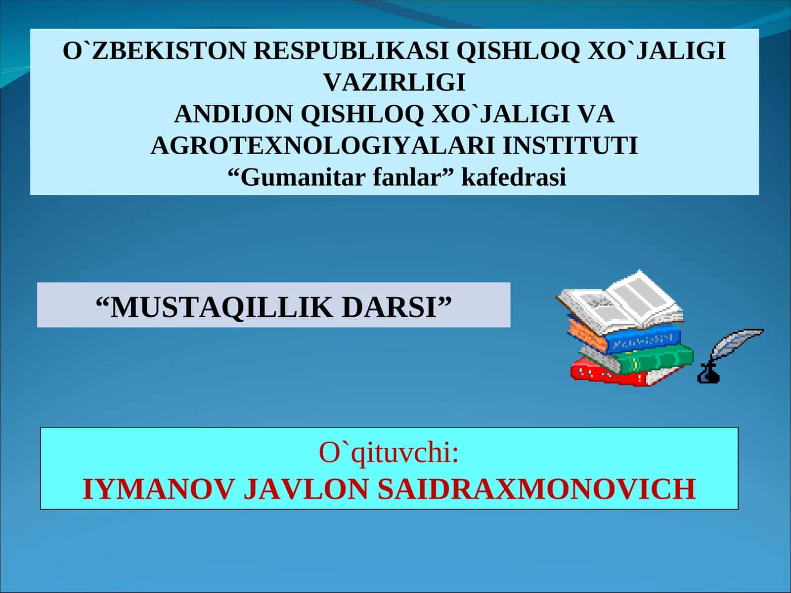 MUSTAQILLIK – MILLIY TARAQQIYOT POYDEVORI