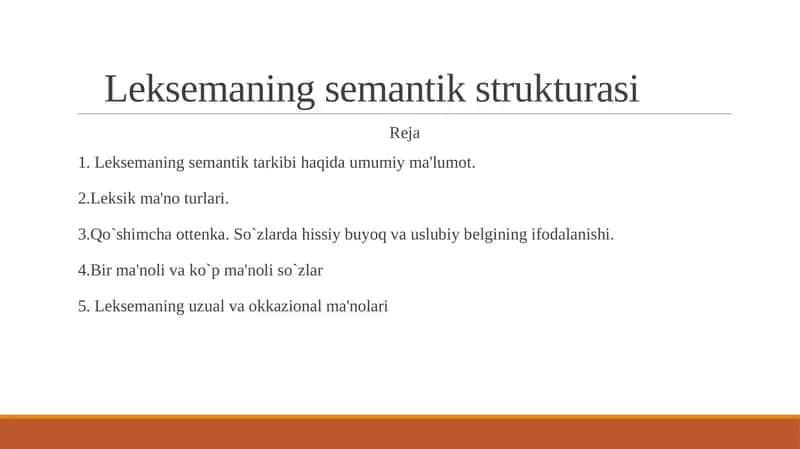 Leksemaning semantik strukturasi