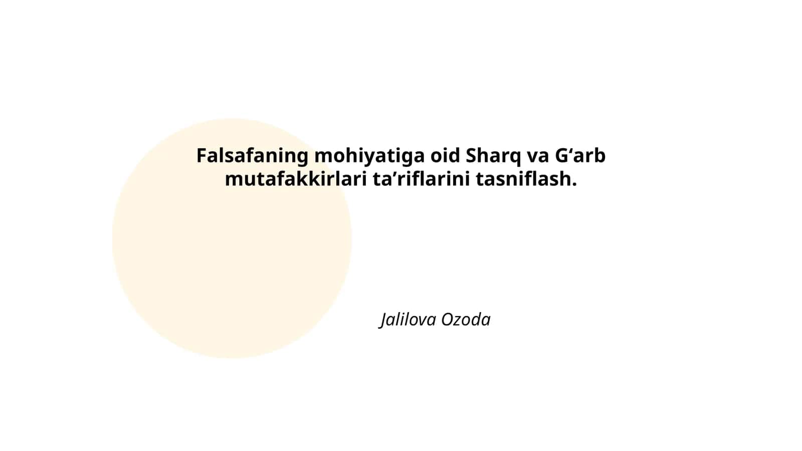 Falsafaning mohiyati Sharq va G'arb mutafakkirlarining talqinida