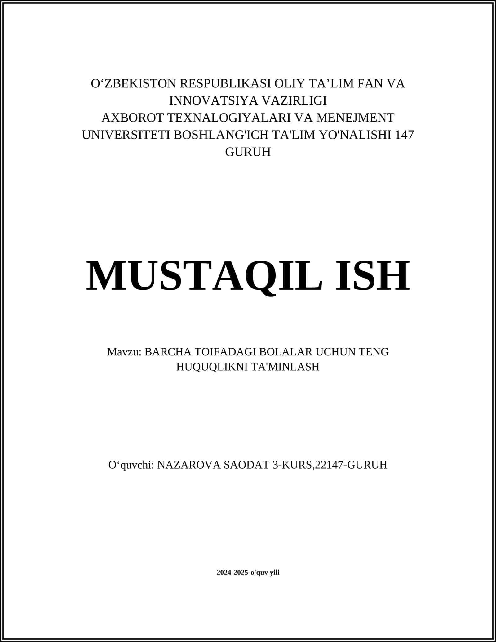 Bolalar huquqlari deklaratsiyasi