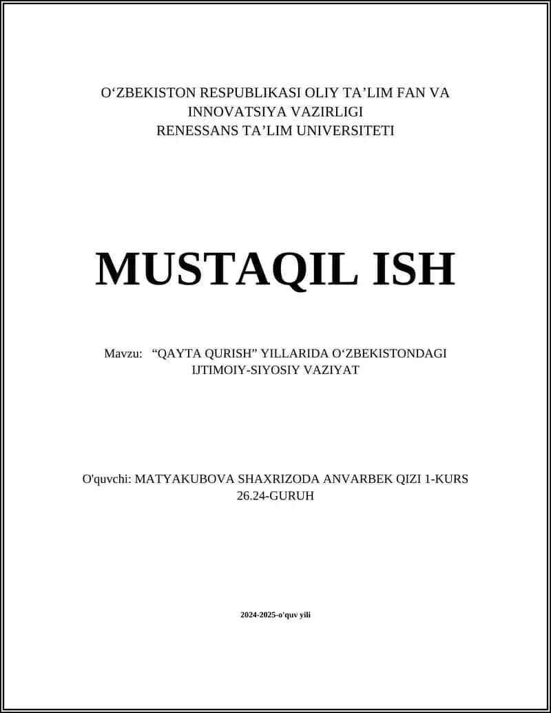 QAYTA QURISH