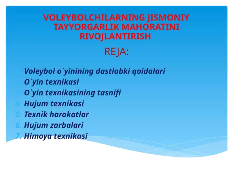 Voleybolo`yininingdastlabkiqoidalari