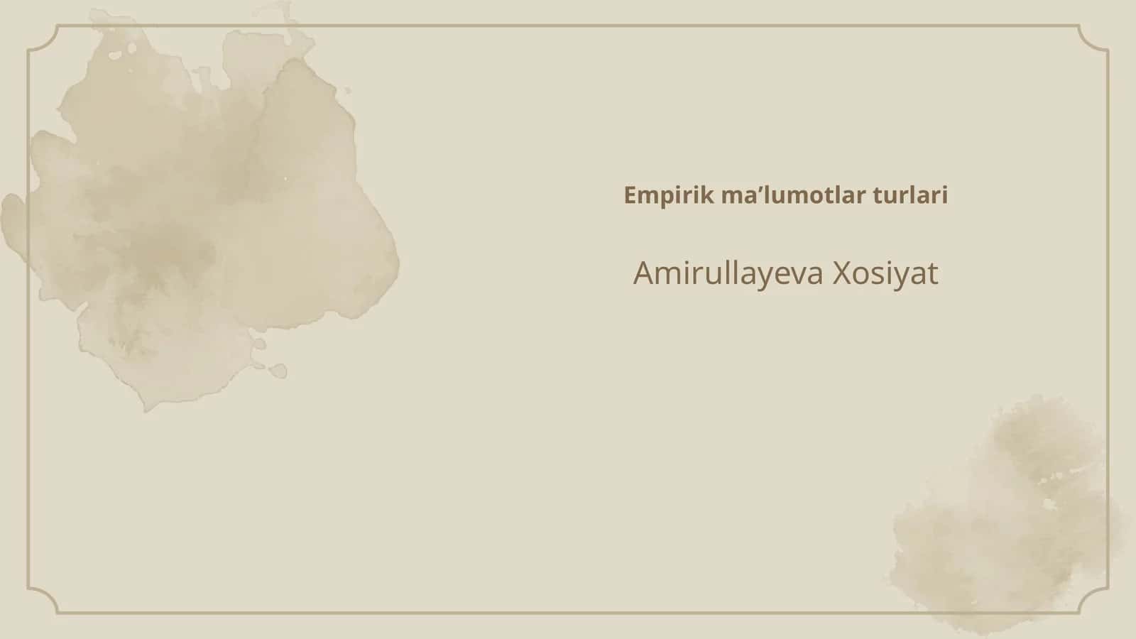 Empirik maʼlumotlar turlari