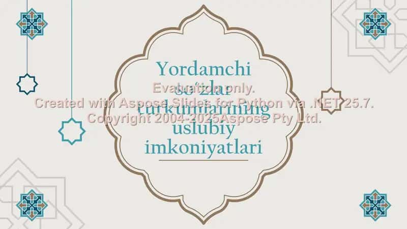 Yordamchi so‘zlar turkumlarining uslubiy imkoniyatlari