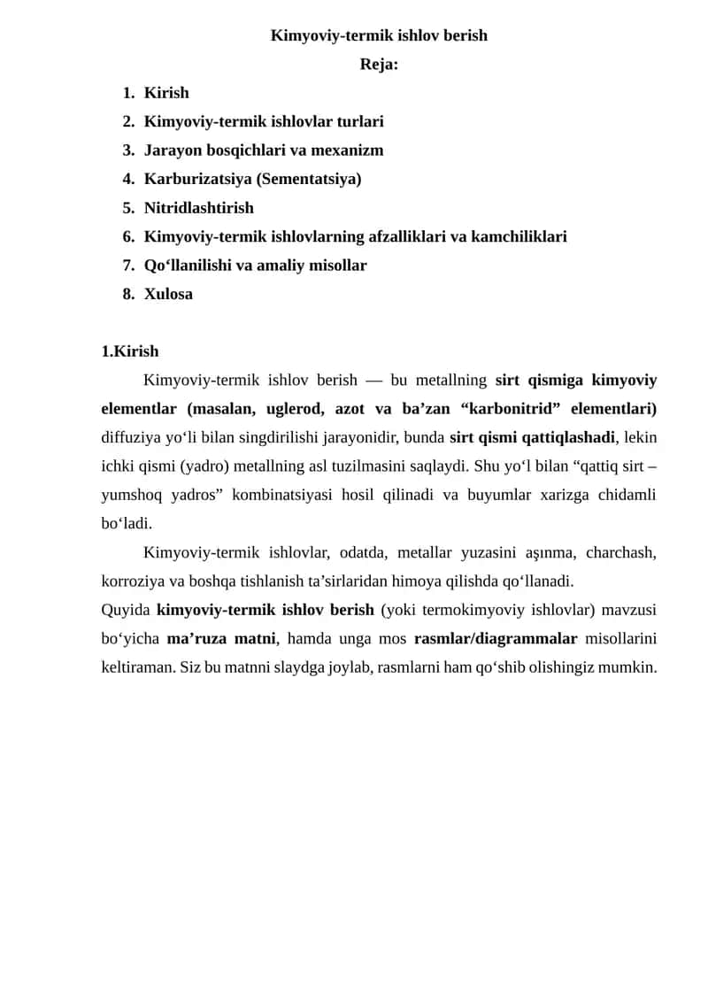 Kimyoviy-termik ishlov berish