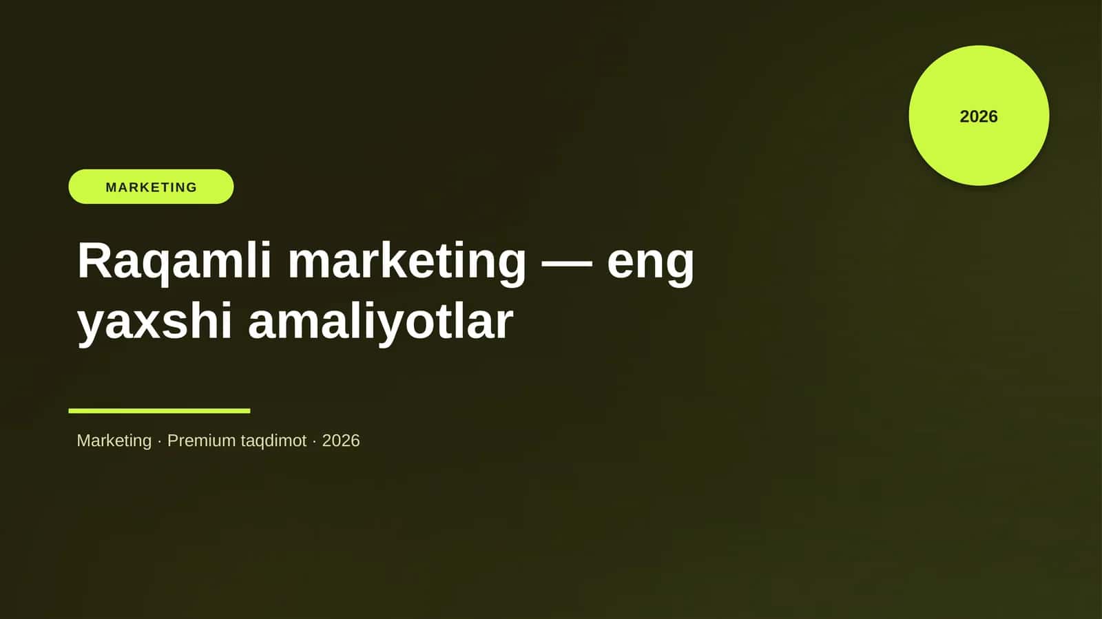 Raqamli marketing — eng yaxshi amaliyotlar