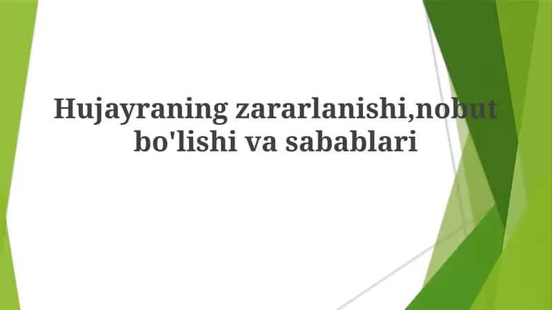 Hujayra shikastlanishi mexanizmlari