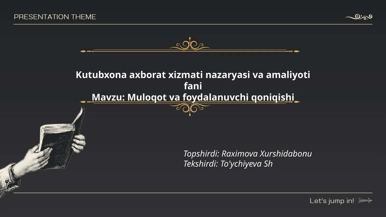 Kutubxona axborat xizmati nazaryasi va amaliyoti