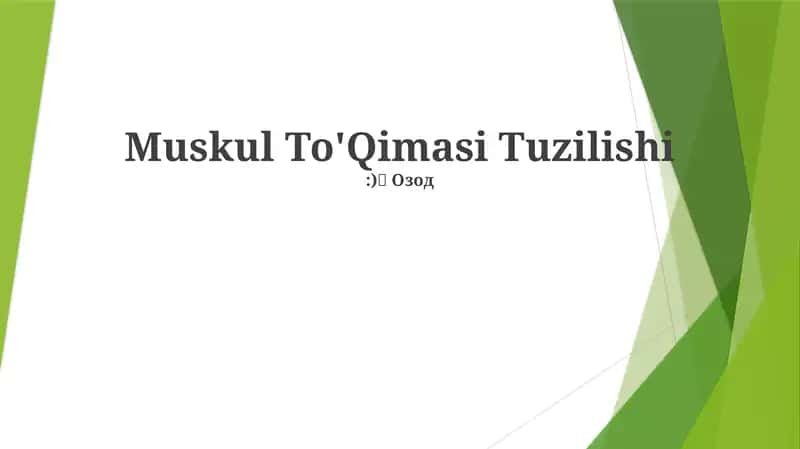 Muskul To'Qimasi Tuzilishi