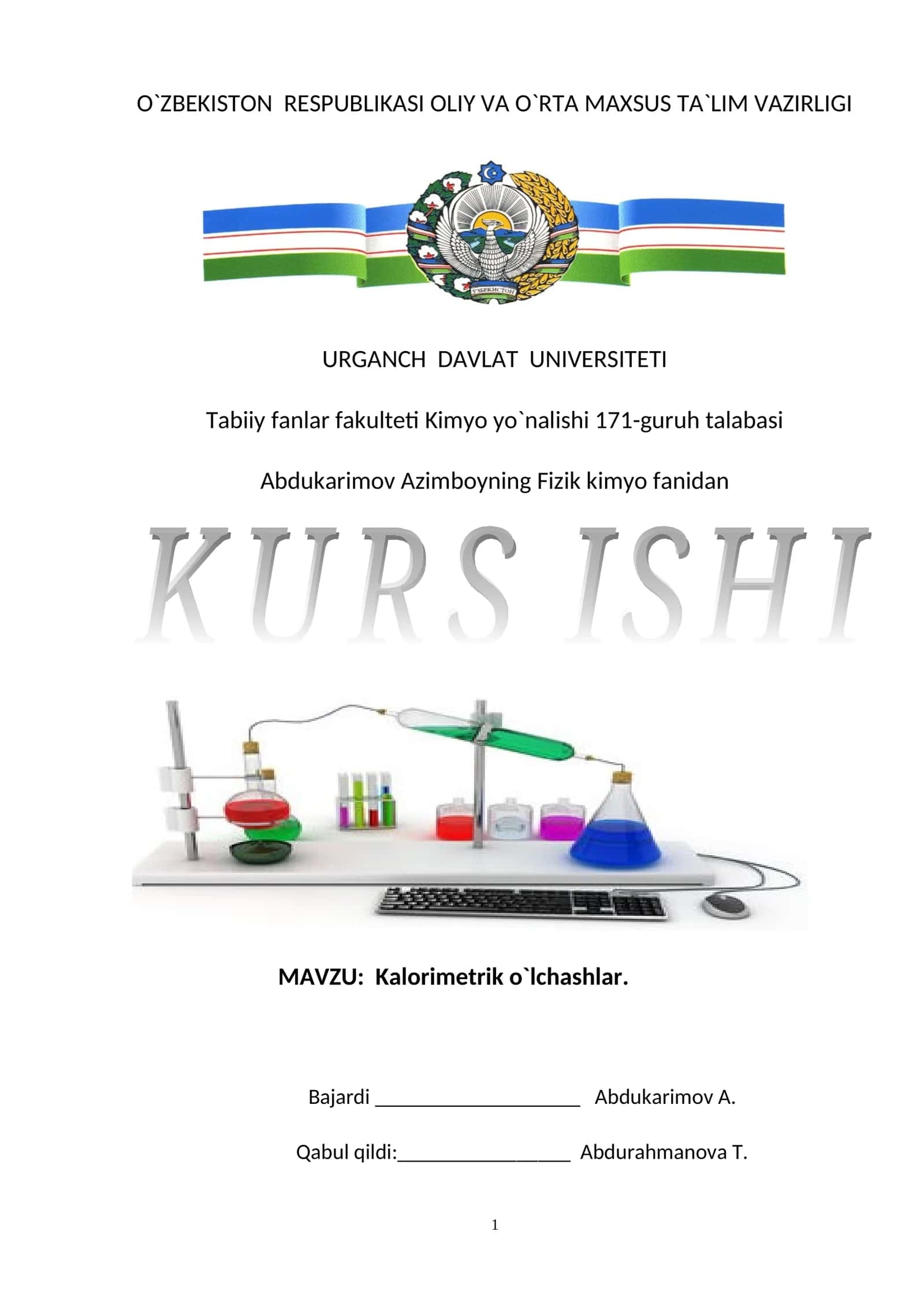 Kalorimetrik o`lchashlar