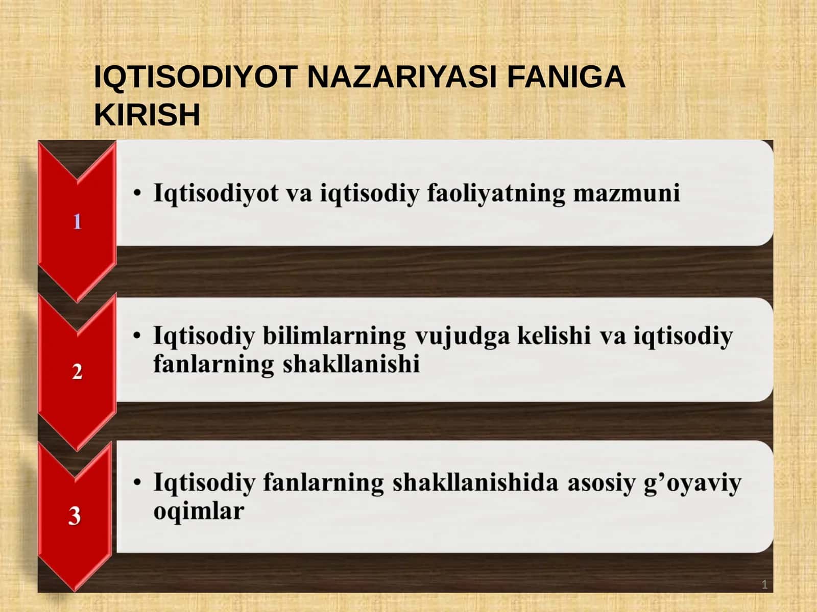 IQTISODIYOT NAZARIYASI FANIGA