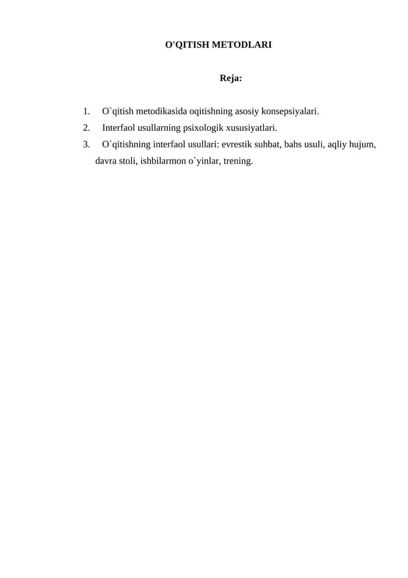 Geografiya o'qitish metodikasi