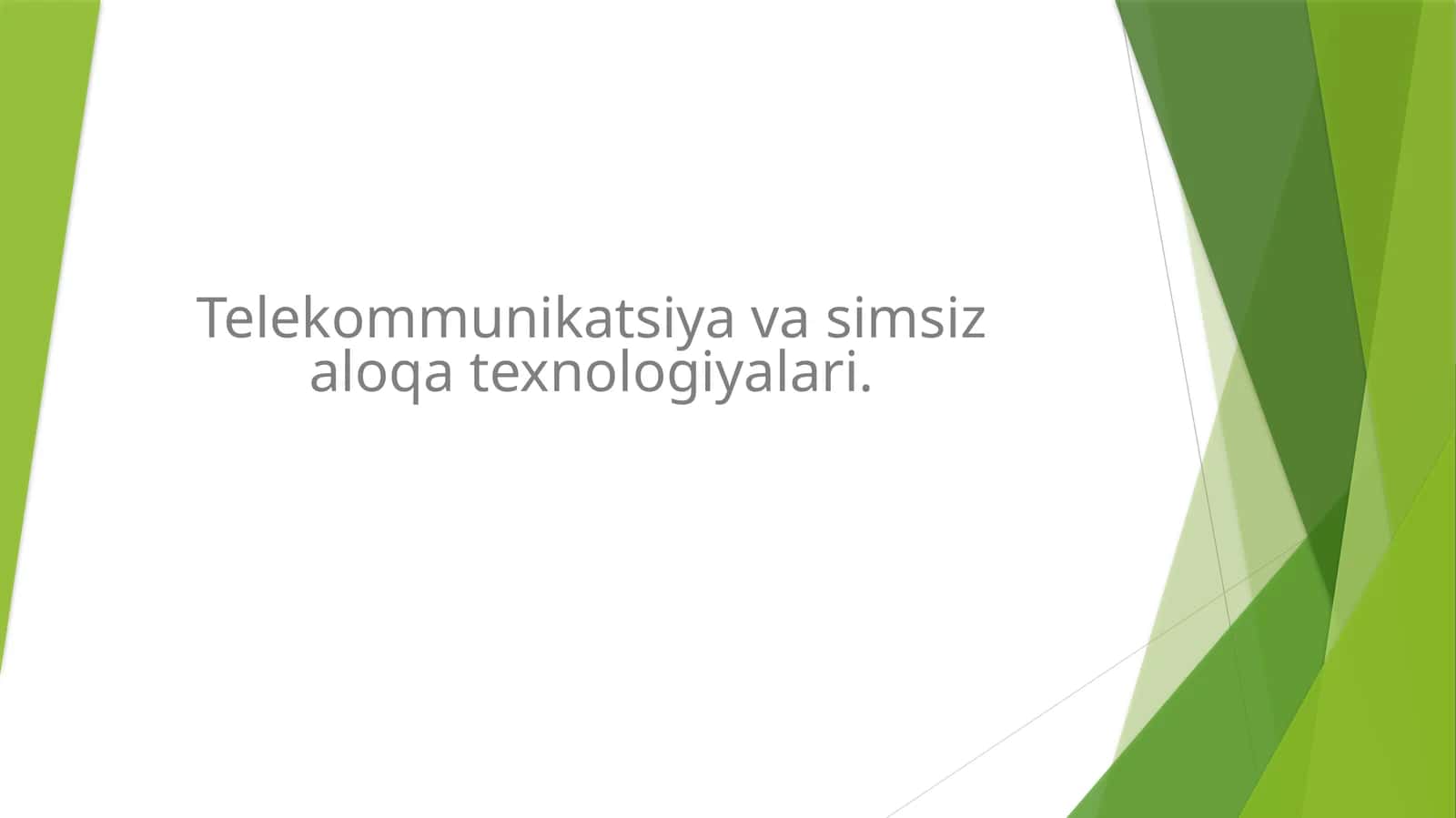 Telekommunikatsiya va simsiz aloqa texnologiyalari.