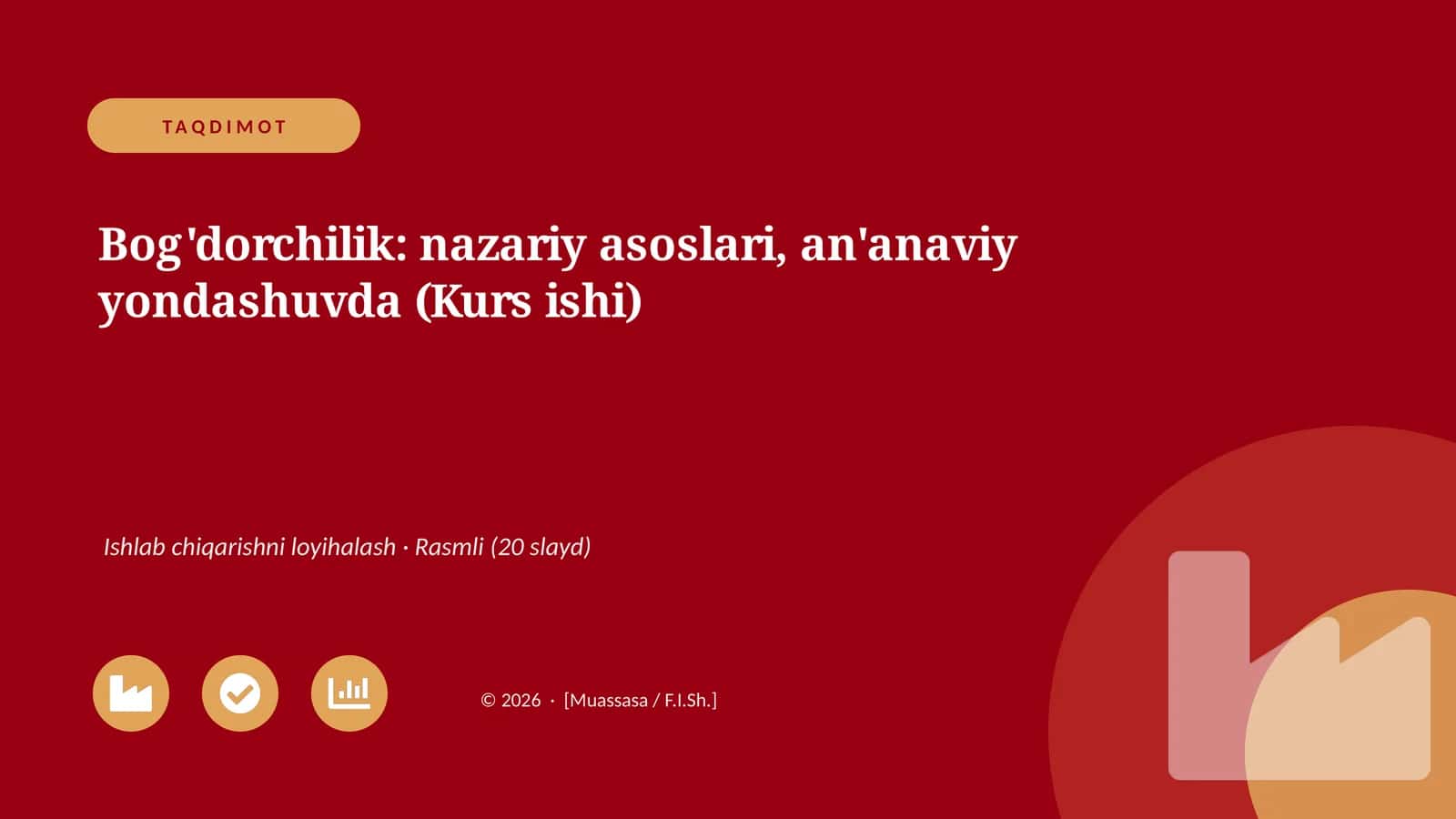 Bog'dorchilik: nazariy asoslari, an'anaviy yondashuvda (Kurs ishi)