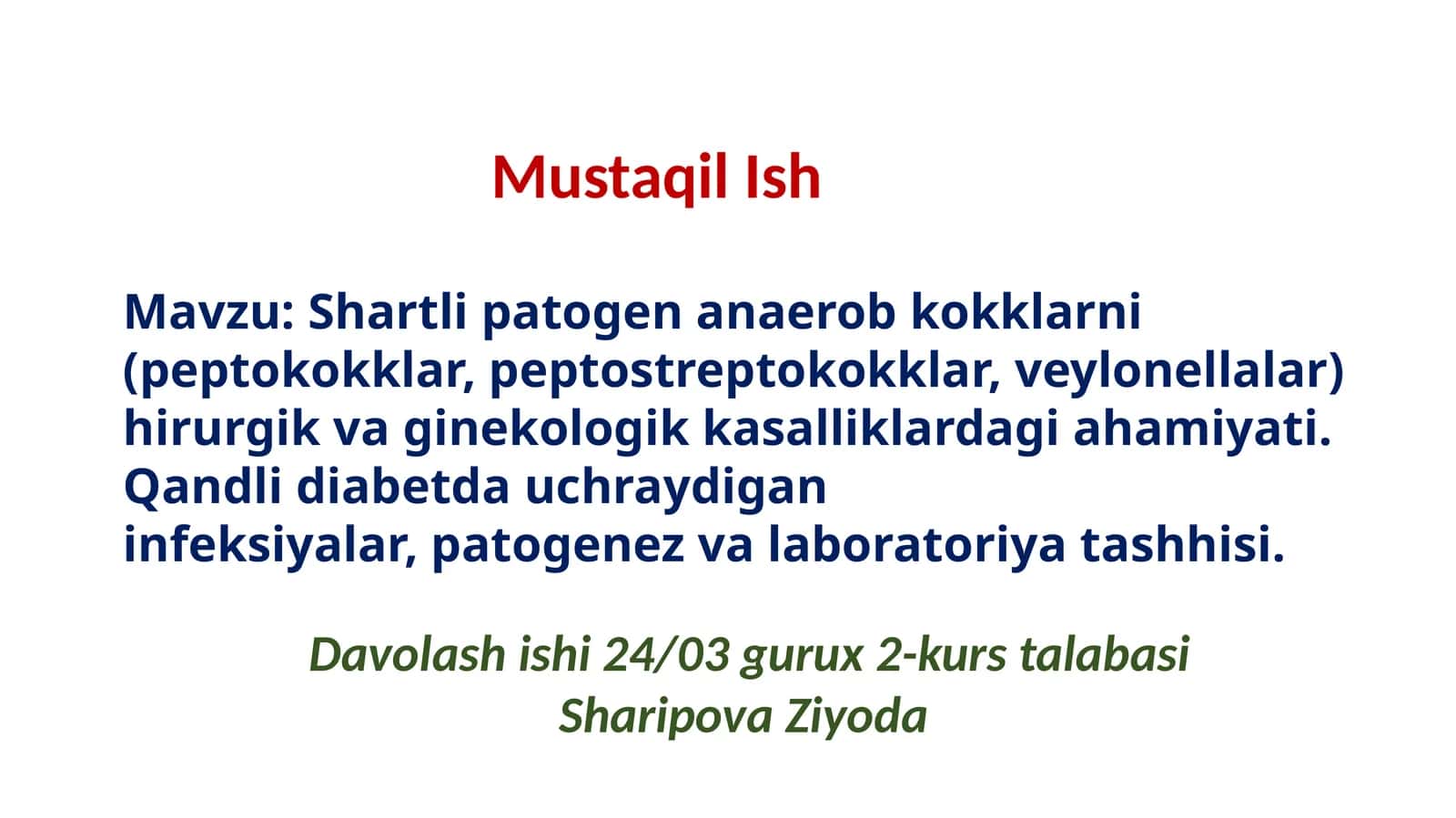 Mustaqil Ish