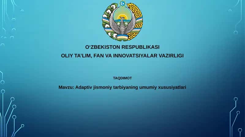 Adaptivjismoniytarbiyaningumumiyxususiyatlari