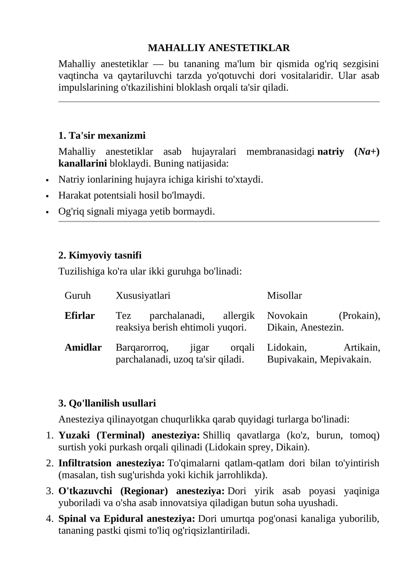 Mahalliy anestetiklar