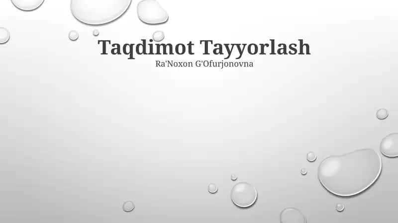 Taqdimot Tayyorlash
