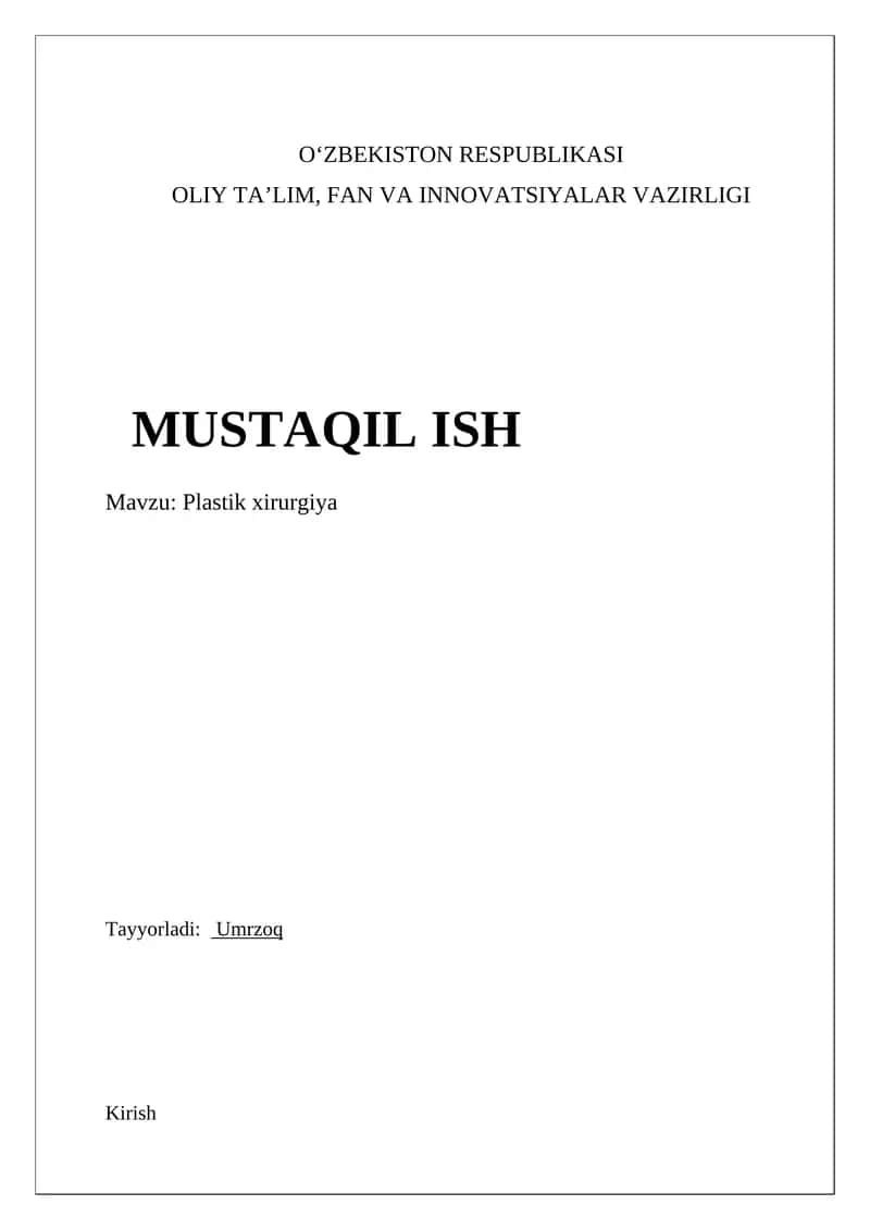Plastik xirurgiya
