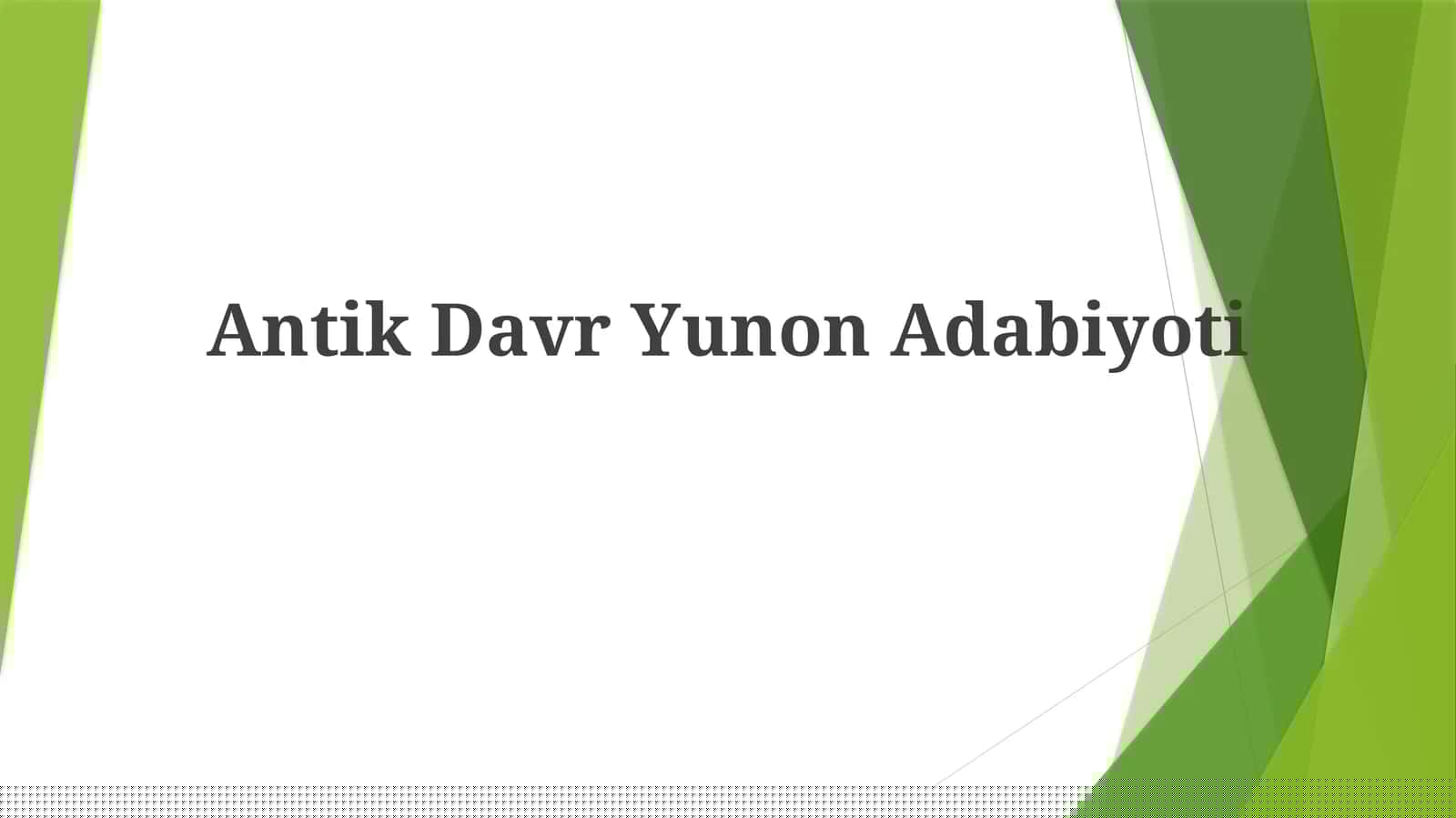 Antik Davr Yunon Adabiyoti