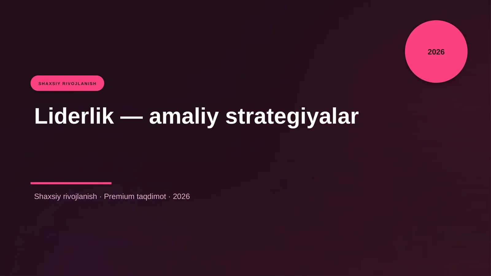 Liderlik — amaliy strategiyalar