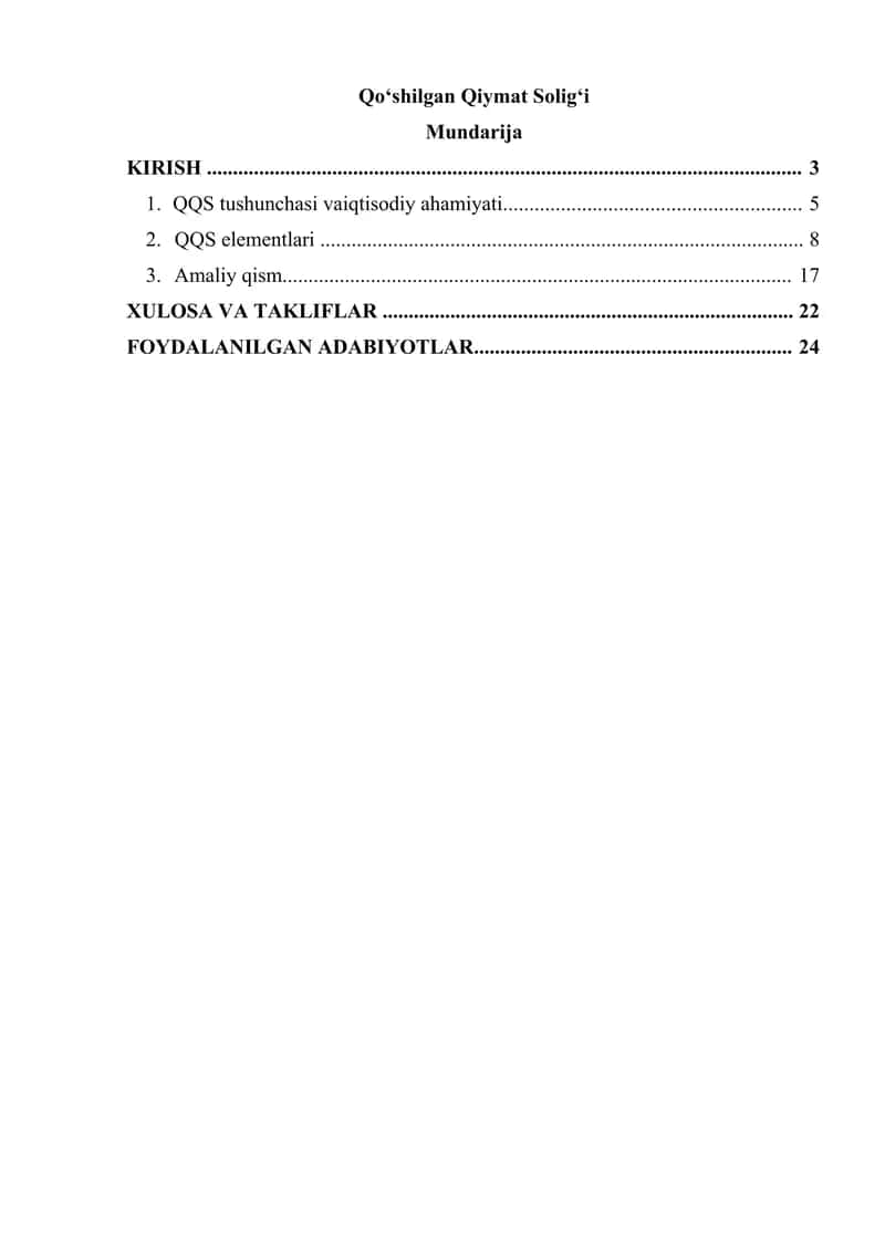 Qo‘shilgan Qiymat Solig‘i