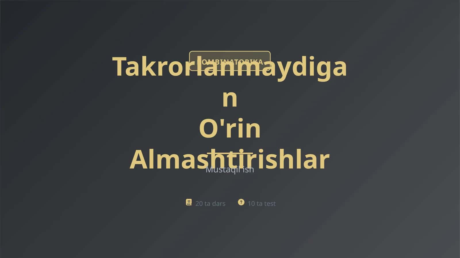 Takrorlanmaydigan oʻrin almashtirishlar