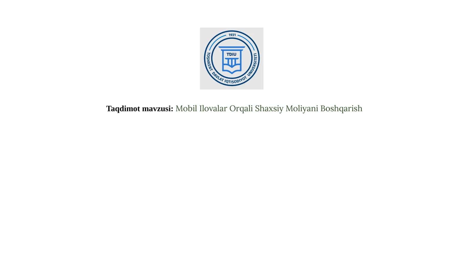 Mobil Ilovalar Orqali Shaxsiy Moliyani Boshqarish
