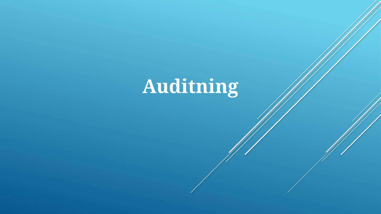 Fundamentals of Auditing