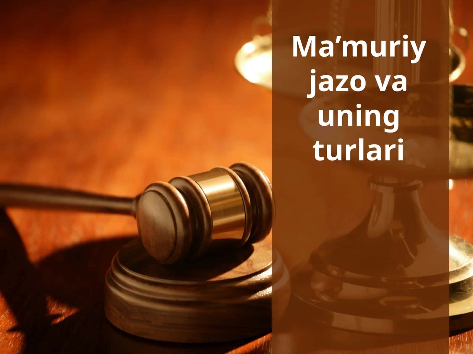 Ma’muriy jazova uning turlari