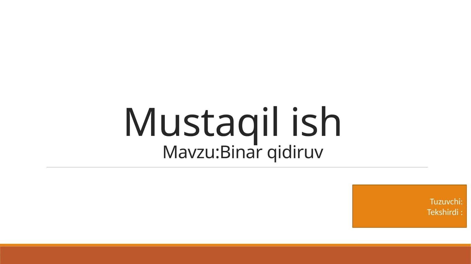 Binar qidiruv algoritmi