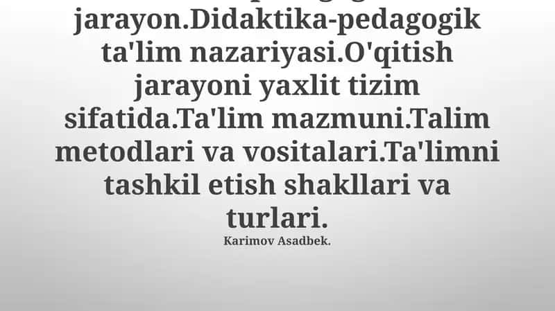Ta'lim mazmuni