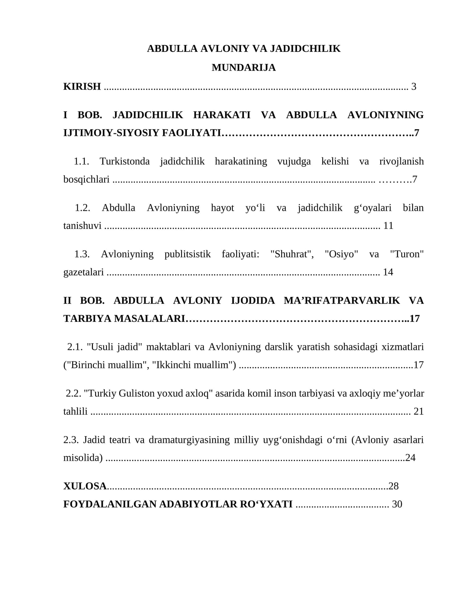 Abdulla Avloniy va jadidchilik
