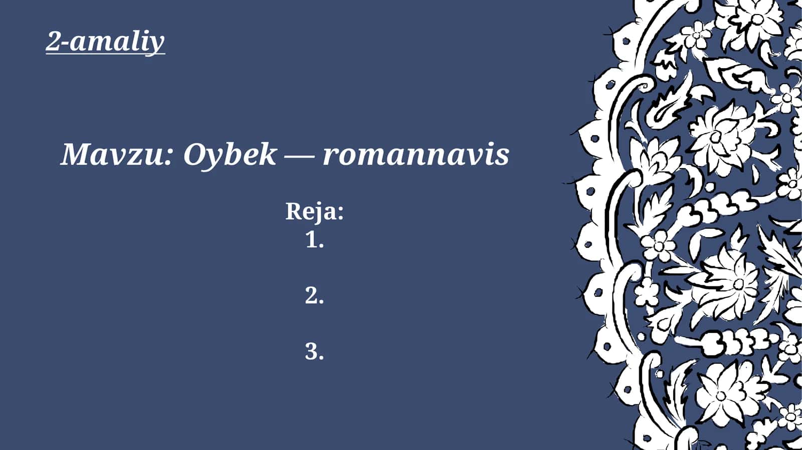 Oybek—romannavis